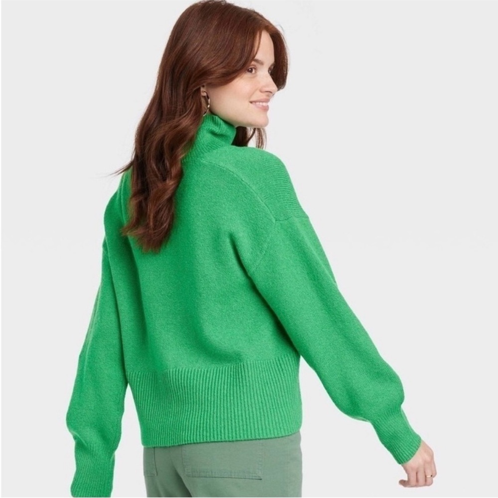 a new day Mock Turtleneck Green Sweater